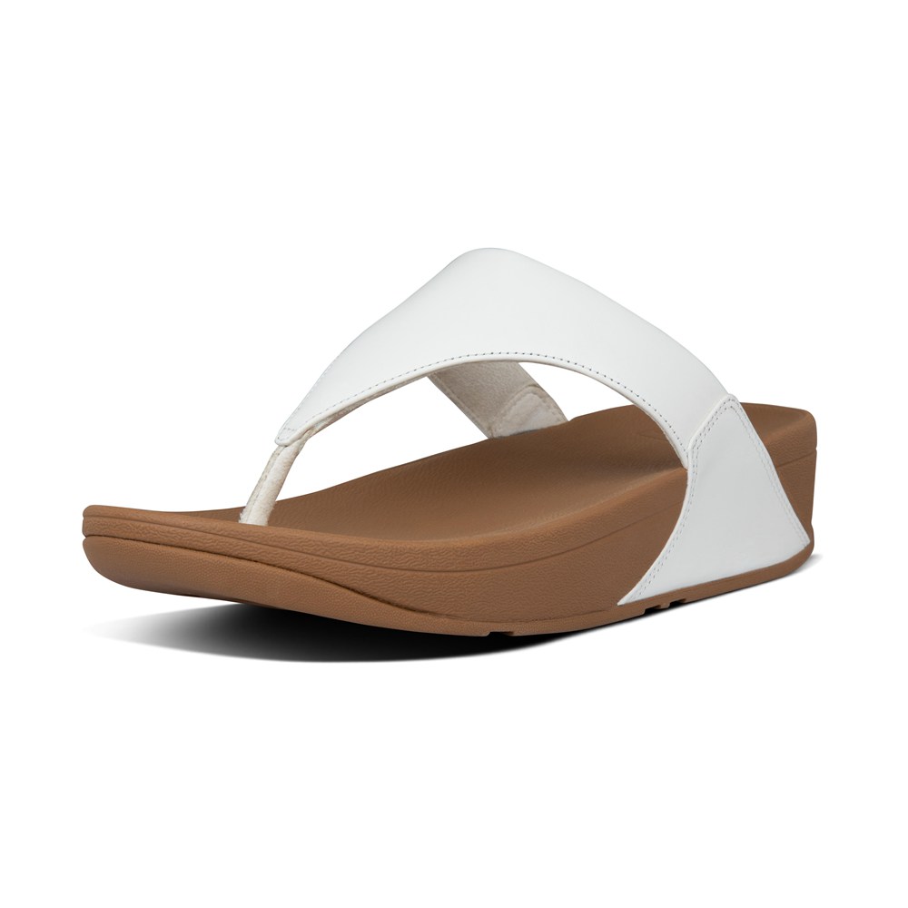 Fitflop Womens Sandals White - Lulu Leather Toe-post - 53RHEISYB